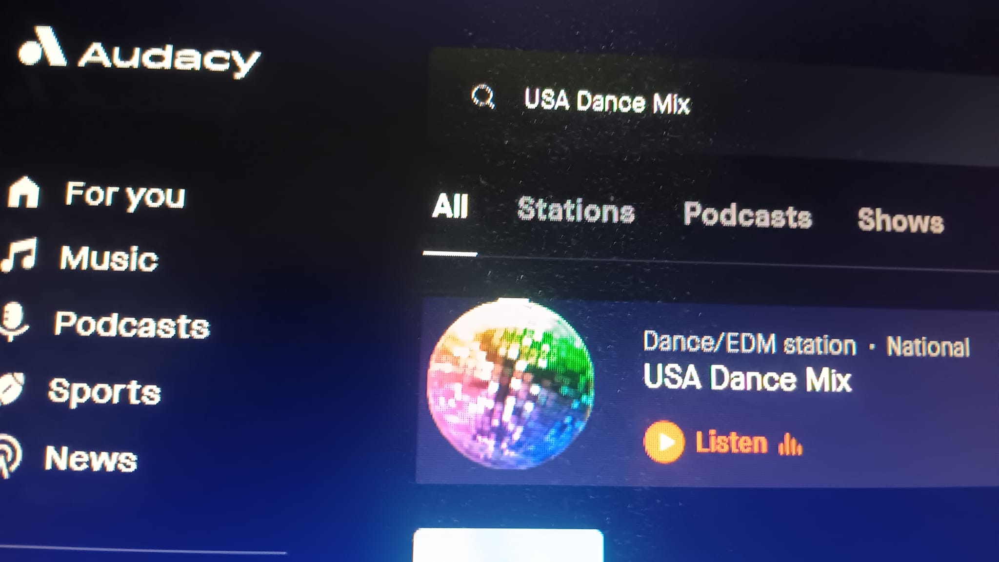 Audacy photo of USA Dance Mix streaming